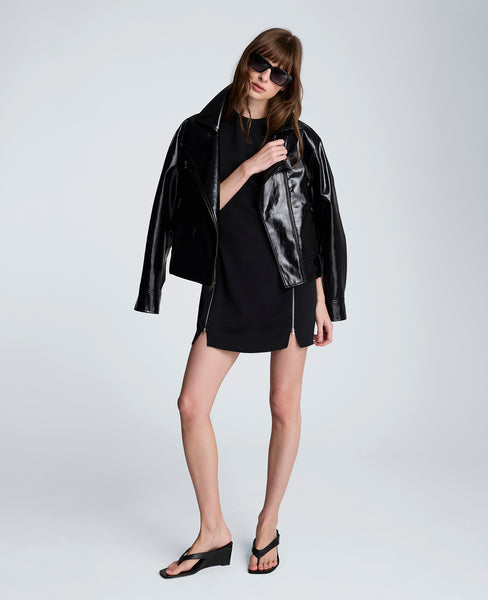 black dress black leather jacket Kenneth Cole Size:56