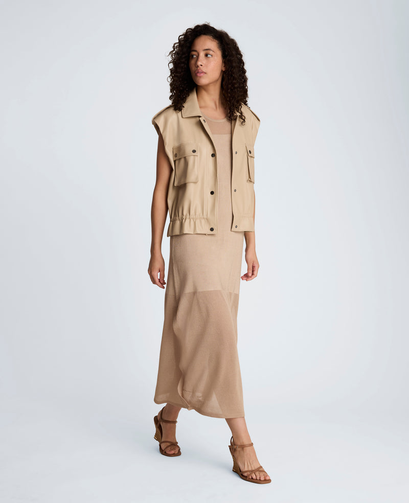 Kenneth Cole - Faux Leather Snap Front Jacket with Drawcord Waist WOMENS JACKET for Women