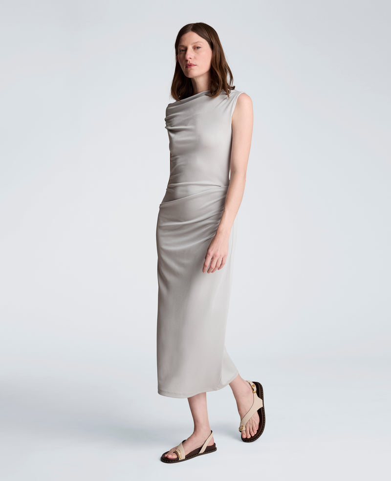 Kenneth Cole - Ruched Waist Midi Off-The-Shoulder Dress WOMENS DRESS for Women