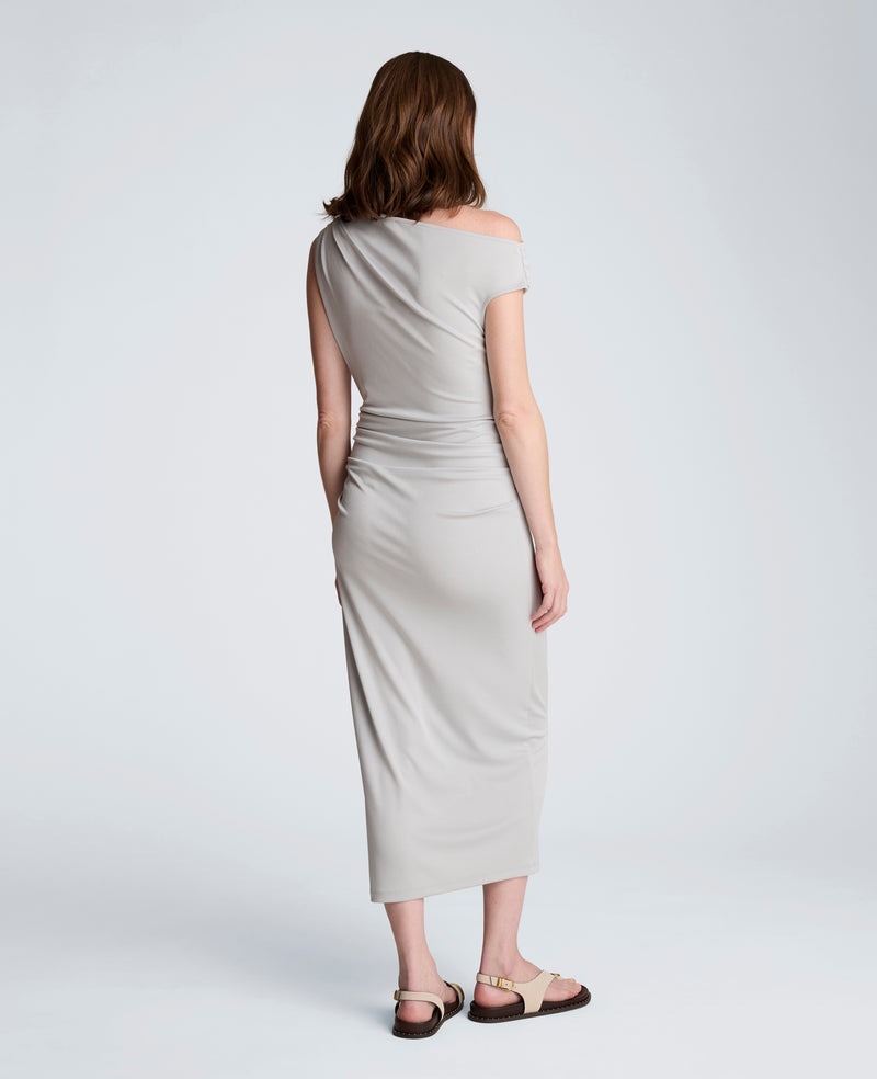 Kenneth Cole - Ruched Waist Midi Off-The-Shoulder Dress WOMENS DRESS for Women