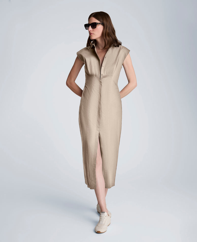 pleated midi shirt dress English Factory