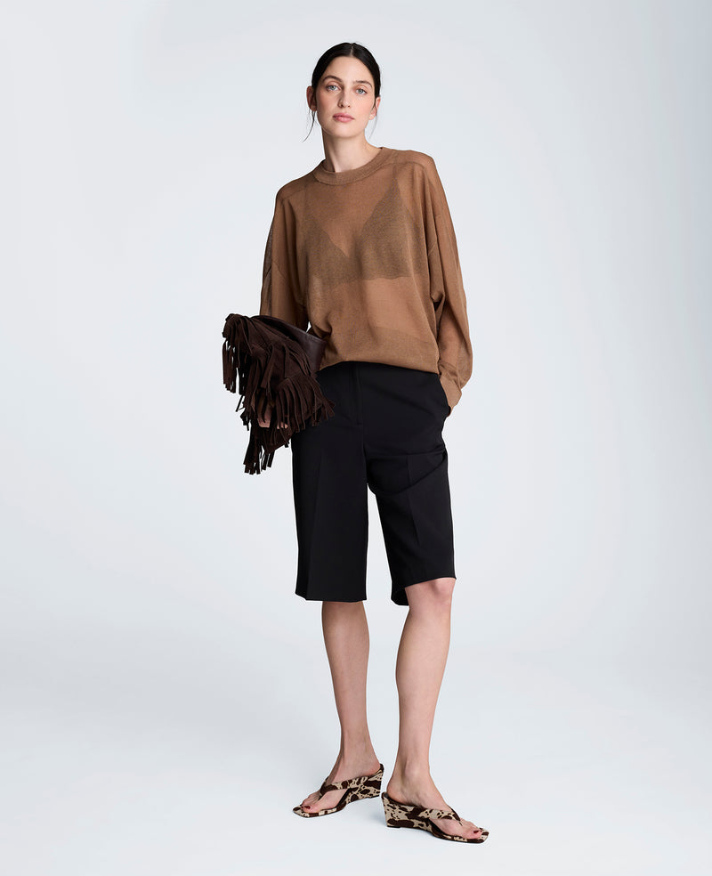 Kenneth Cole - Sheer Crewneck Sweatshirt WOMENS SWEATER for Women