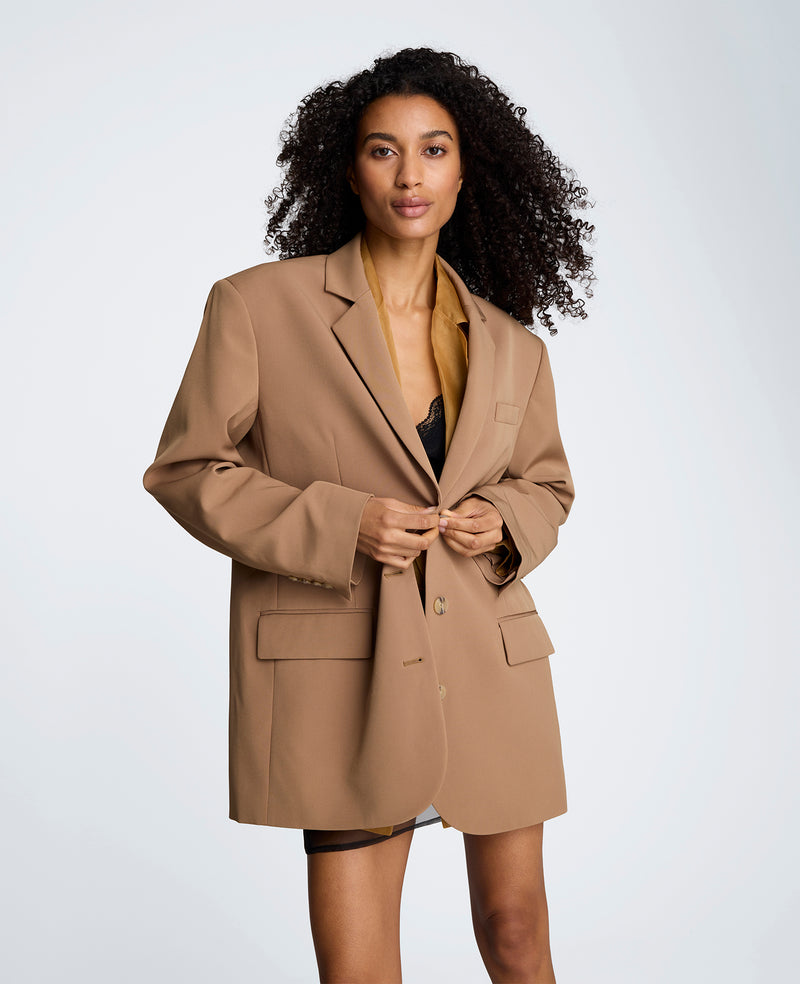 Kenneth Cole - Three Button Boyfriend Jacket with Flap Pockets WOMENS JACKET for Women