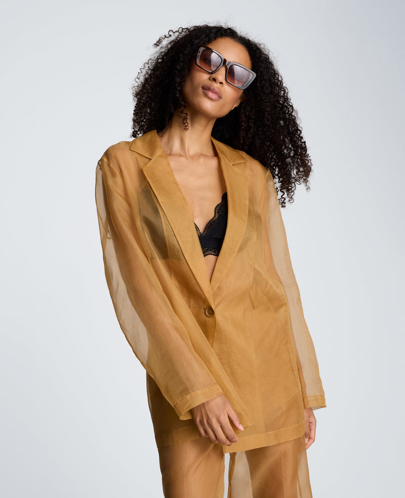 Kenneth Cole - One Button Jacket with Notch Collar Organza WOMENS JACKET for Women