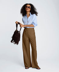 Pull On Wide Leg Linen Pant