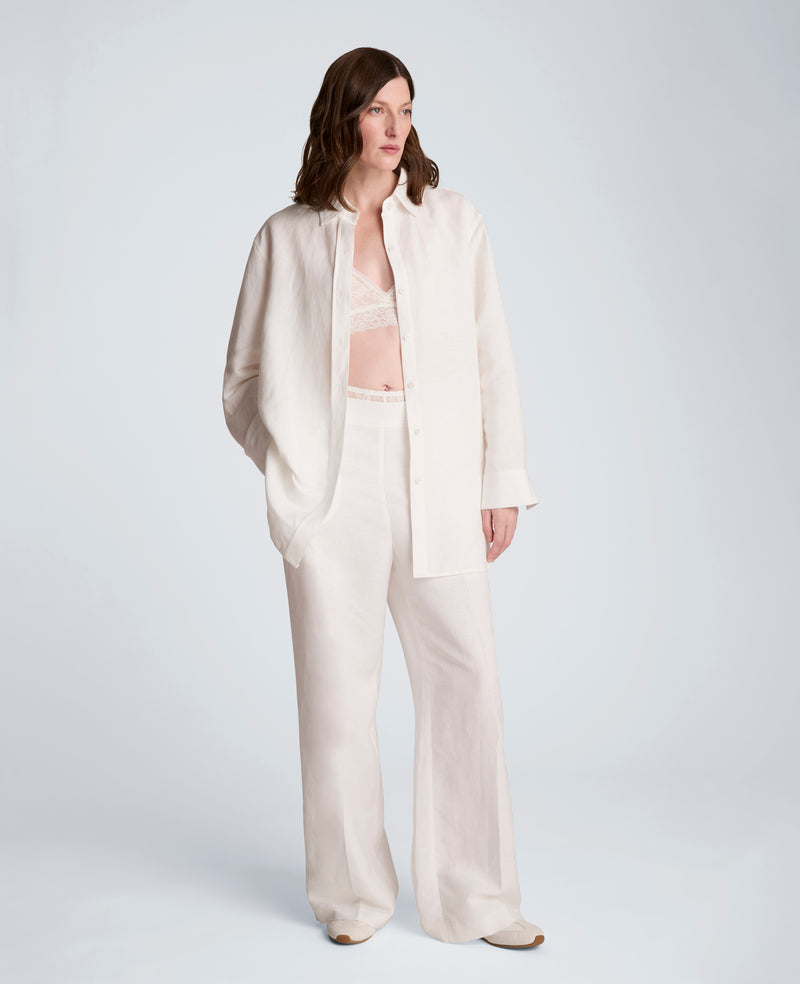 Kenneth Cole Women's Pull On Wide Leg Pants, WHITE, XS