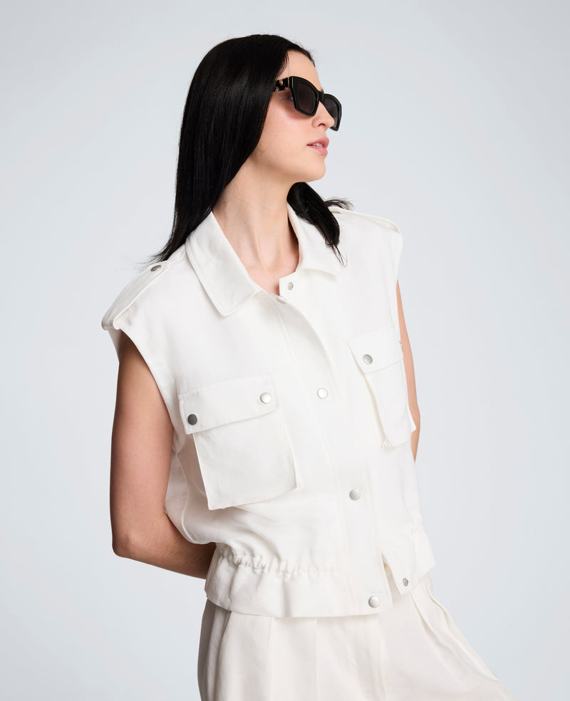 Kenneth Cole - Snap Front Vest with Drawcord Waist WOMENS JACKET for Women