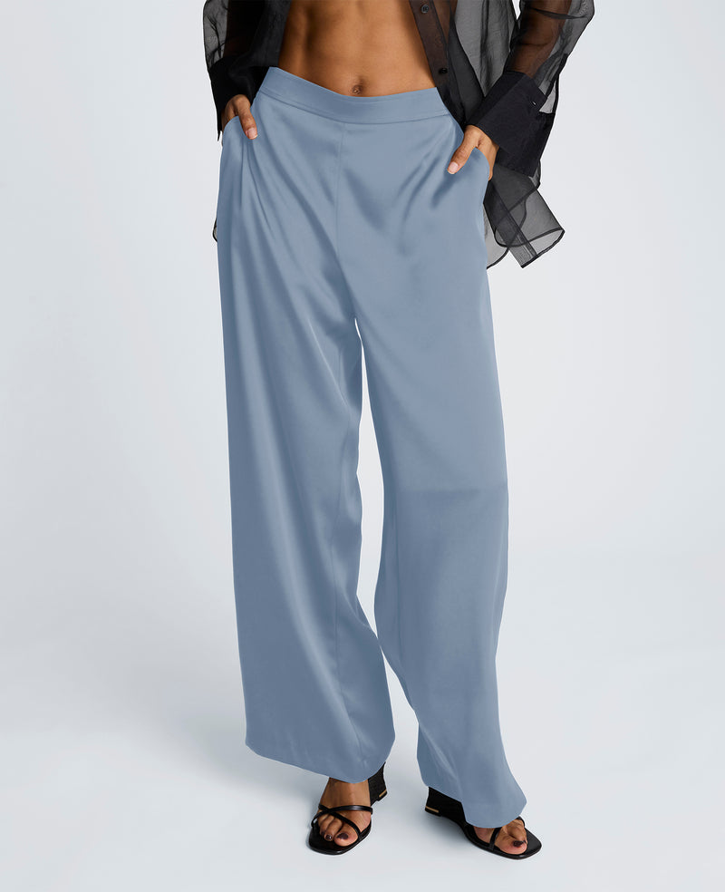 Kenneth Cole - Pull On Wide Leg Satin Pant WOMENS PANTS for Women