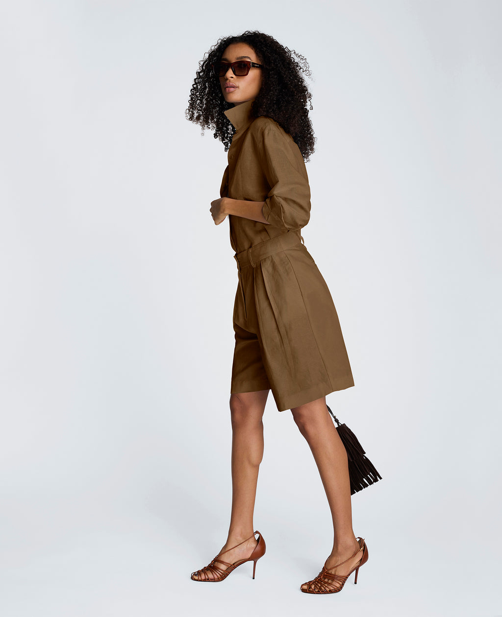 Drop Shoulder Button Front Boyfriend Shirt