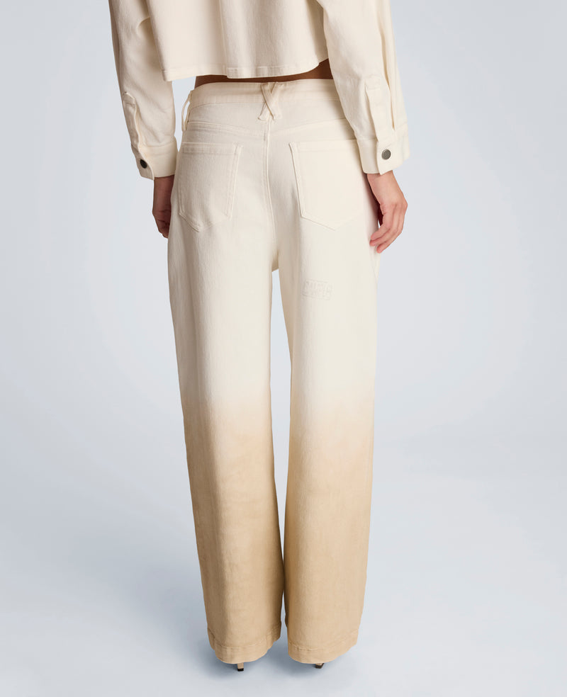 Kenneth Cole - Gradient Fly Front High Rise Wide Leg Comfort Stretch Denim Pant WOMENS PANTS for Women