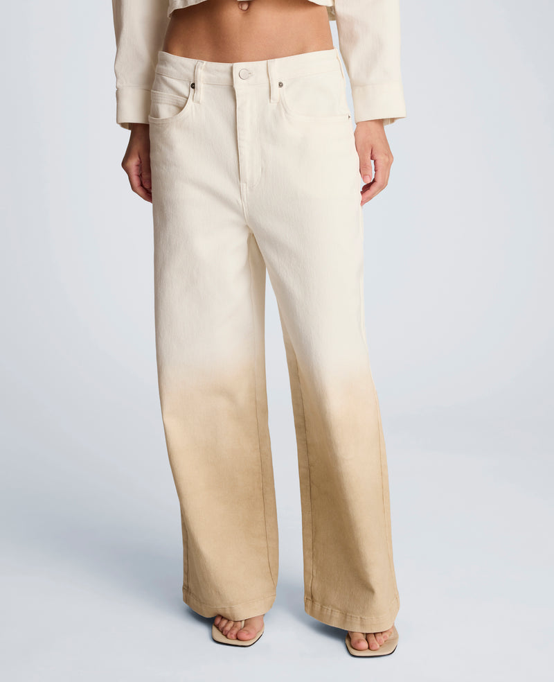 Kenneth Cole - Gradient Fly Front High Rise Wide Leg Comfort Stretch Denim Pant WOMENS PANTS for Women
