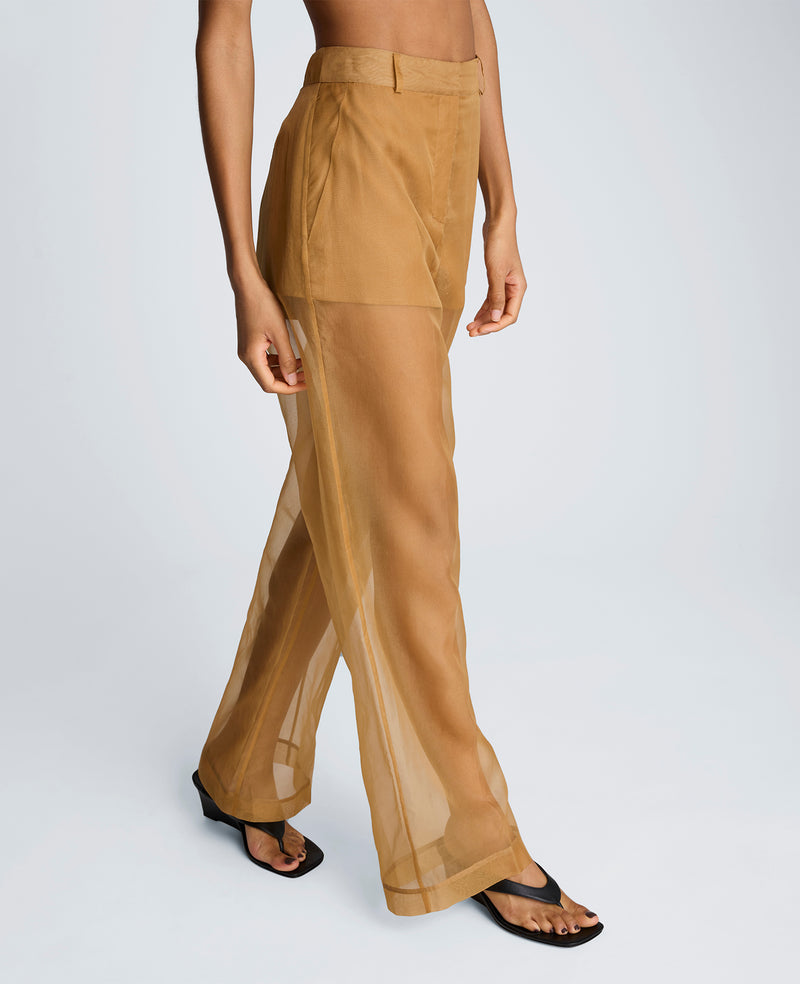 Kenneth Cole - Fly Front High Rise Sheer Wide Leg Pant WOMENS PANTS for Women
