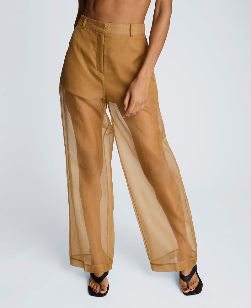 Kenneth Cole - Fly Front High Rise Sheer Wide Leg Pant WOMENS PANTS for Women