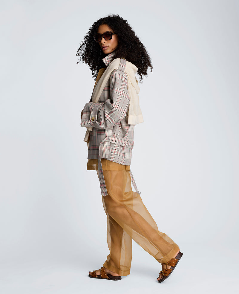 Kenneth Cole - Fly Front High Rise Sheer Wide Leg Pant WOMENS PANTS for Women