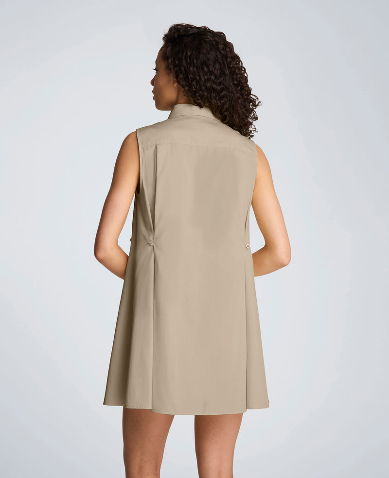 Kenneth Cole - Cotton Poplin Sleeveless Trapeze Mini Dress WOMENS DRESS for Women