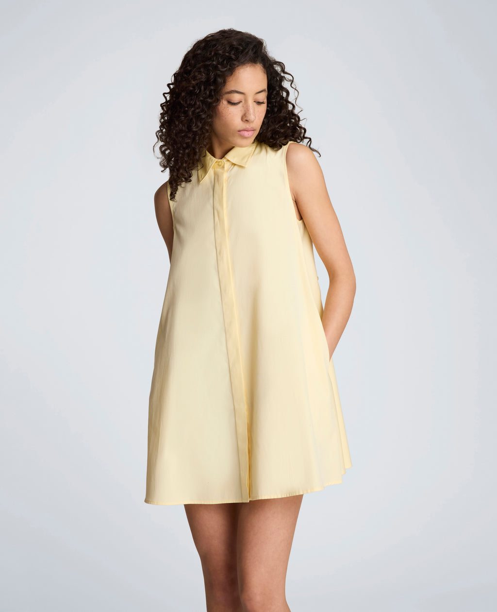 Kenneth Cole - Cotton Poplin Sleeveless Trapeze Mini Dress WOMENS DRESS for Women 