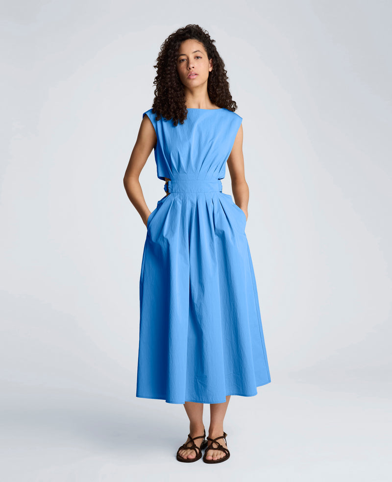 womens cotton midi dress Wendy Dress (floral blue chiffon) 8Y main image 1