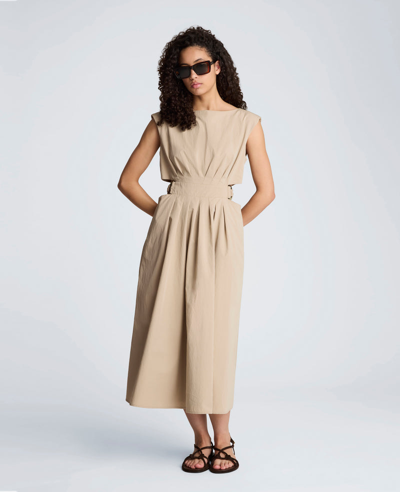 Kenneth Cole - Cotton Poplin Sleeveless D-Rings Tie Midi Dress WOMENS DRESS for Women