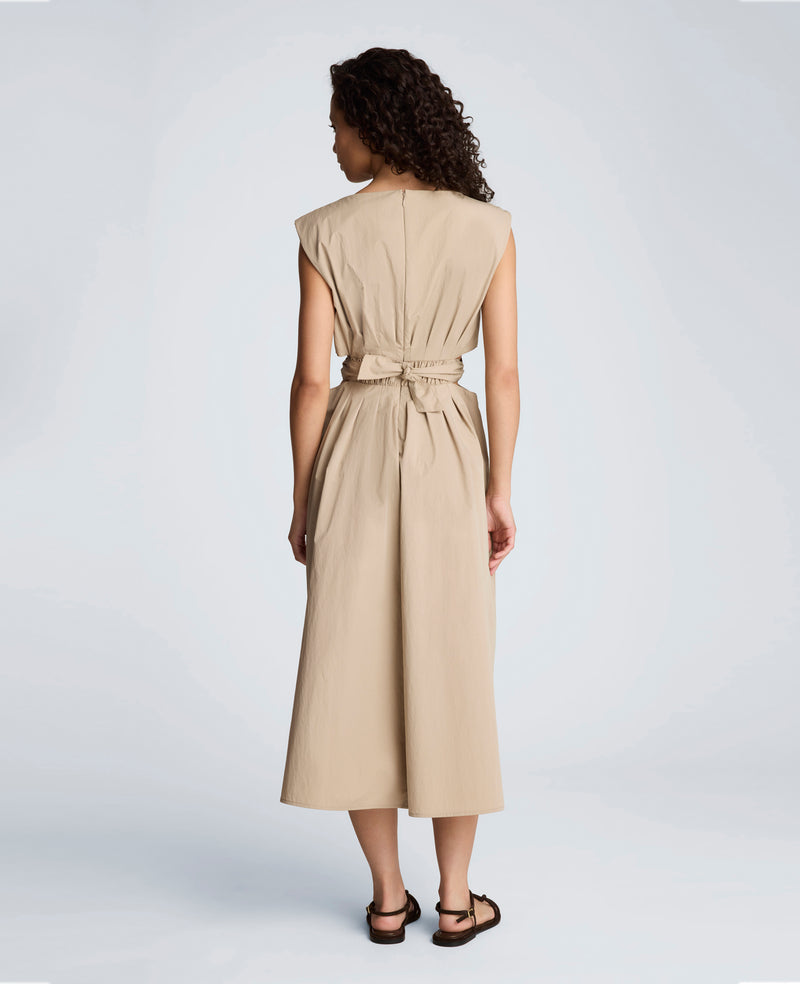 Kenneth Cole - Cotton Poplin Sleeveless D-Rings Tie Midi Dress WOMENS DRESS for Women