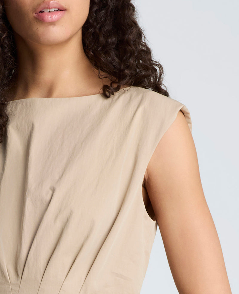 Kenneth Cole - Cotton Poplin Sleeveless D-Rings Tie Midi Dress WOMENS DRESS for Women