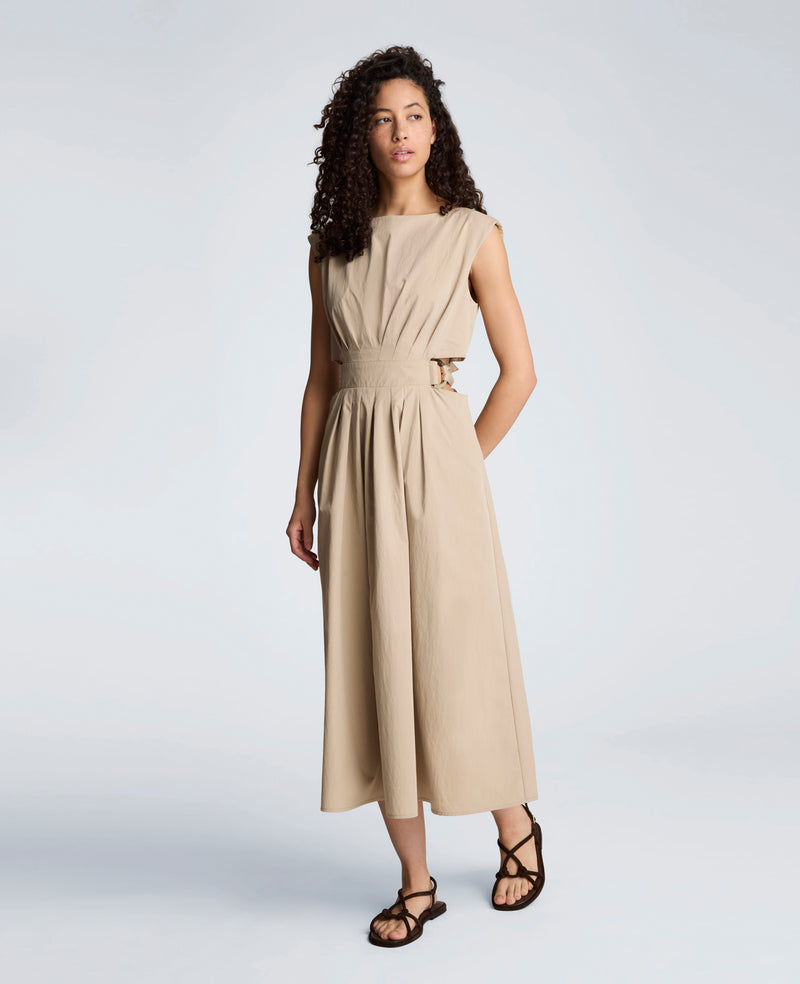 Buy Cotton Poplin Midi Dress Timeless Taupe | Kenneth Cole Buy Cotton Poplin Midi Dress Timeless Taupe | Kenneth Cole