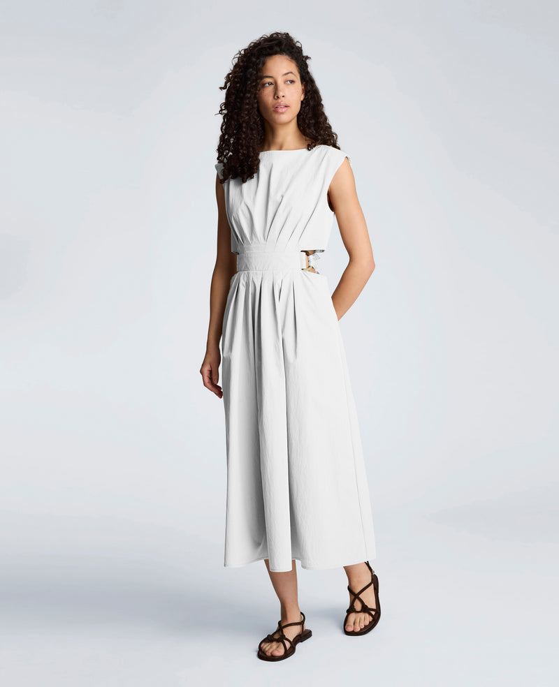 Kenneth Cole - Cotton Poplin Sleeveless D-Rings Tie Midi Dress WOMENS DRESS for Women