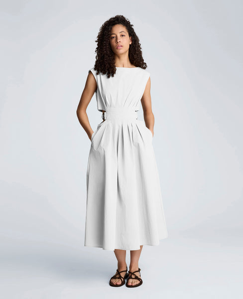 Shop Cotton Poplin Midi Dress  Pure White | Kenneth Cole