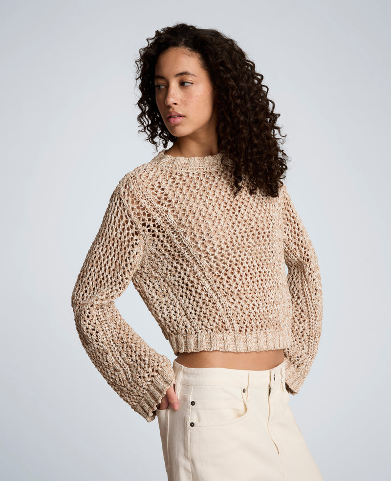 Kenneth Cole - Two Tone Open Stitch Pullover WOMENS SWEATER for Women