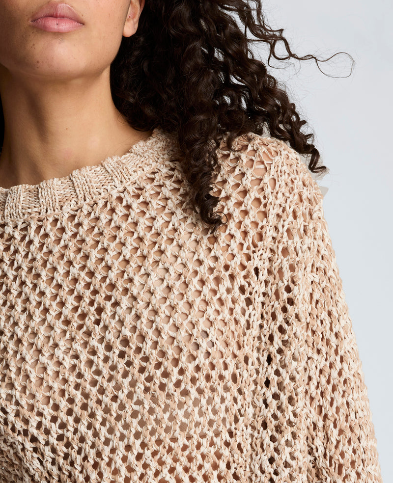 Kenneth Cole - Two Tone Open Stitch Pullover WOMENS SWEATER for Women