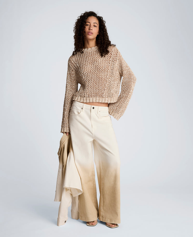 Kenneth Cole - Two Tone Open Stitch Pullover WOMENS SWEATER for Women