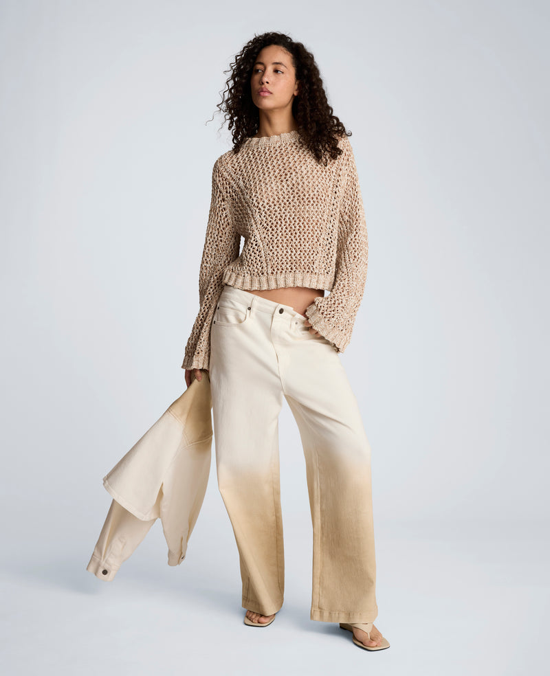 Kenneth Cole - Two Tone Open Stitch Pullover WOMENS SWEATER for Women