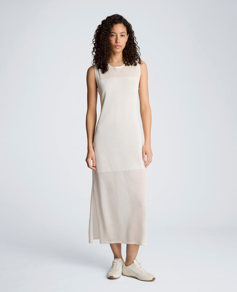 Semi Sheer Dress with Side Slits Semi Sheer Dress with Side Slits