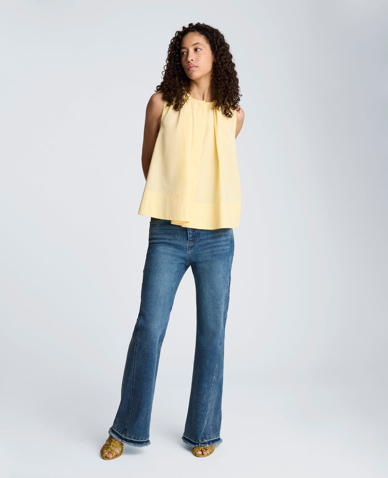 Kenneth Cole - Paperbag Neck Sleeveless Tent Button Front Shirt WOMENS TOPS for Women