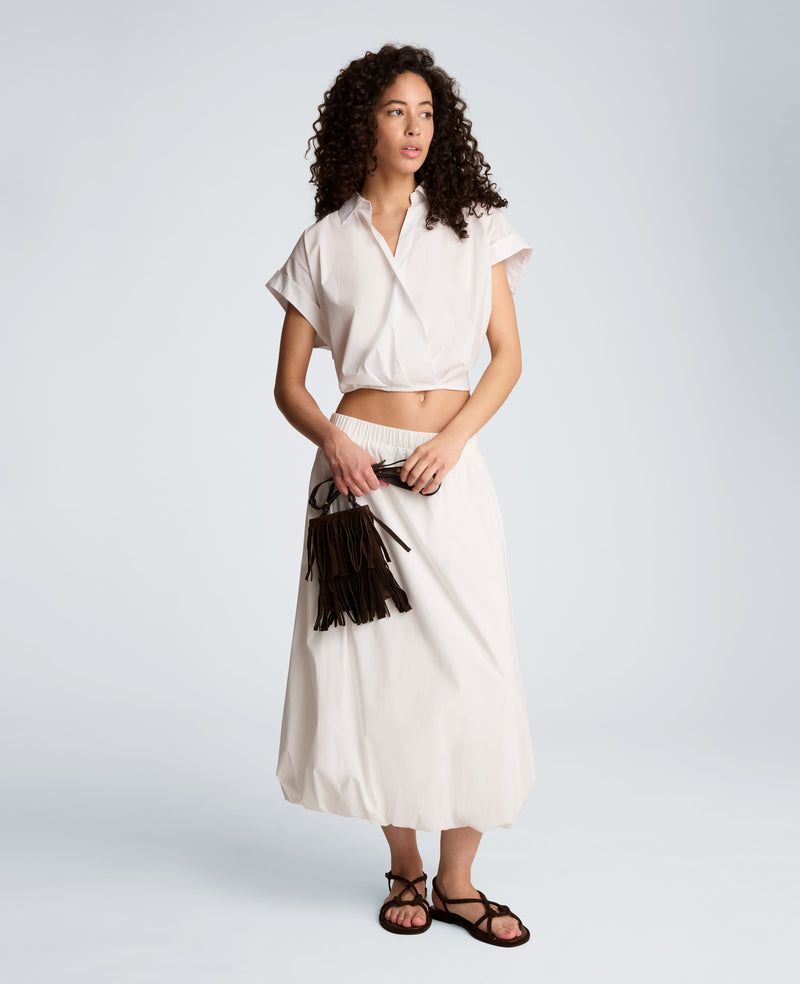 Kenneth Cole - Pleat Crossover Front Cropped Shirt WOMENS TOPS for Women