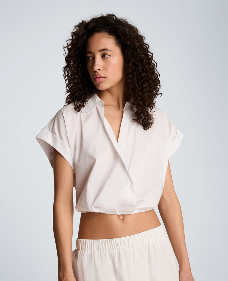 トップス Huitrox/curve cropped shirt /white QUINN cropped shirt - La Michaux