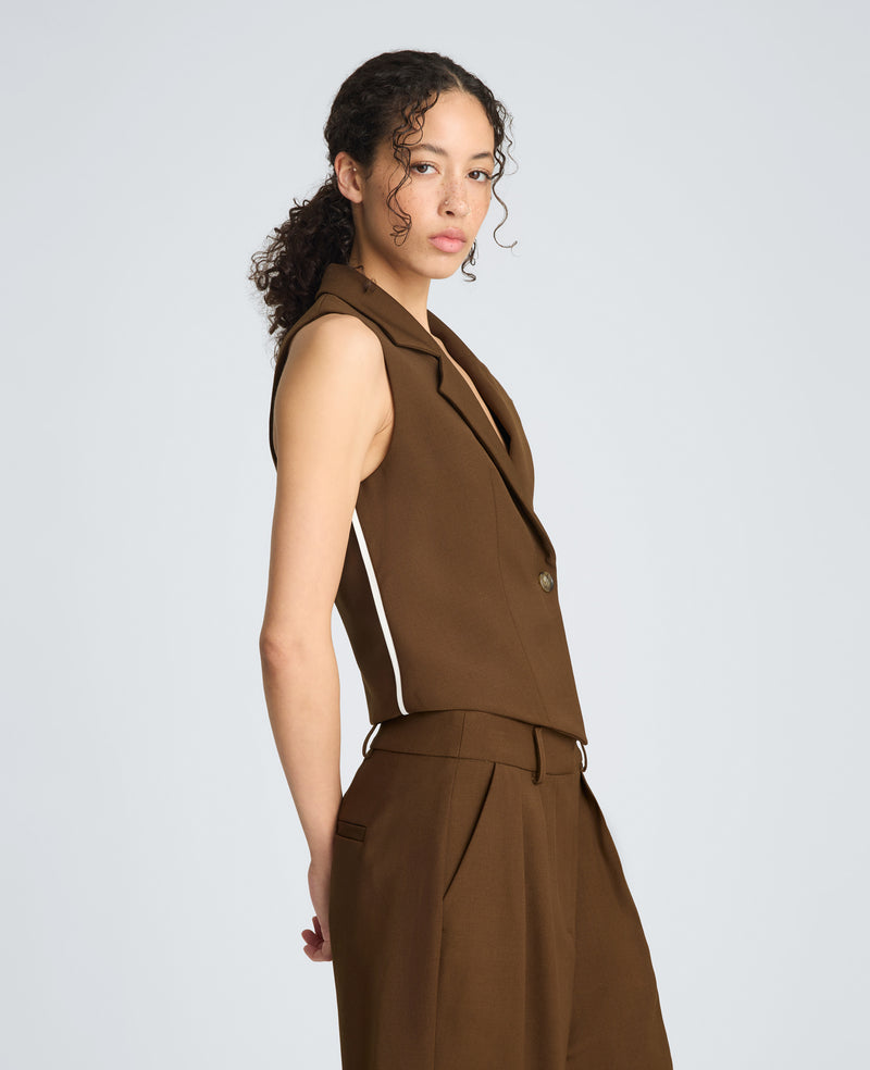 Kenneth Cole Women's Fitted One Button Notch Collar Vest, Small Kenneth Cole Women's Fitted One Button Notch Collar Vest, Small