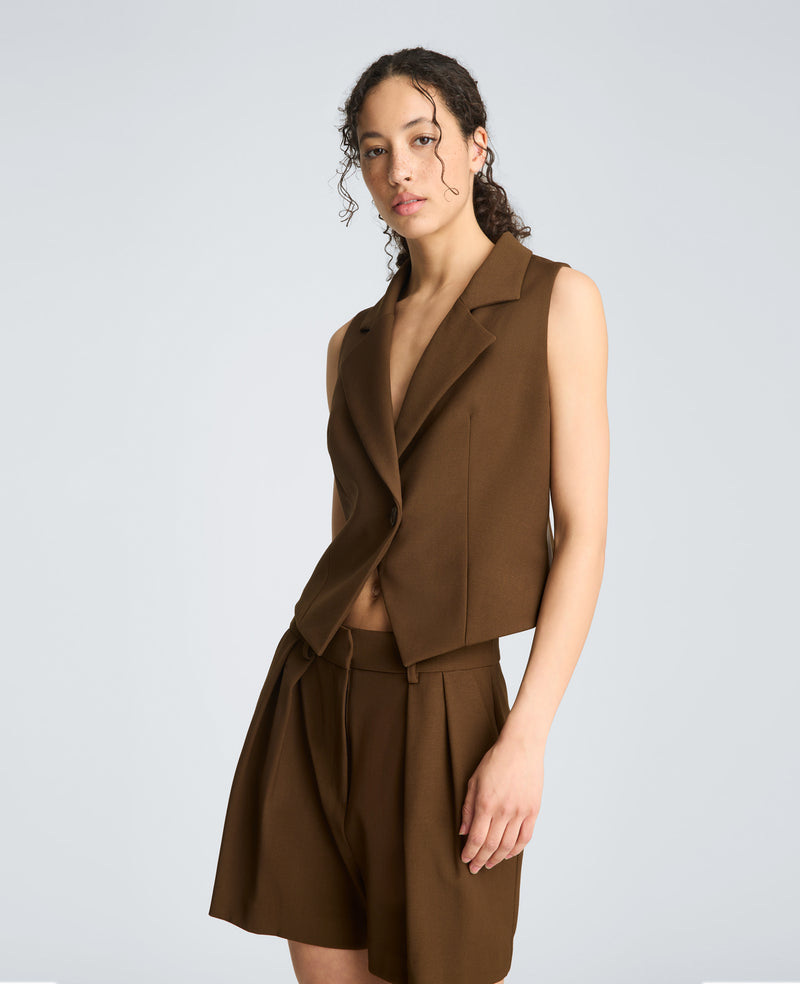 Kenneth Cole - Fitted One Button Notch Collar Vest WOMENS JACKET for Women