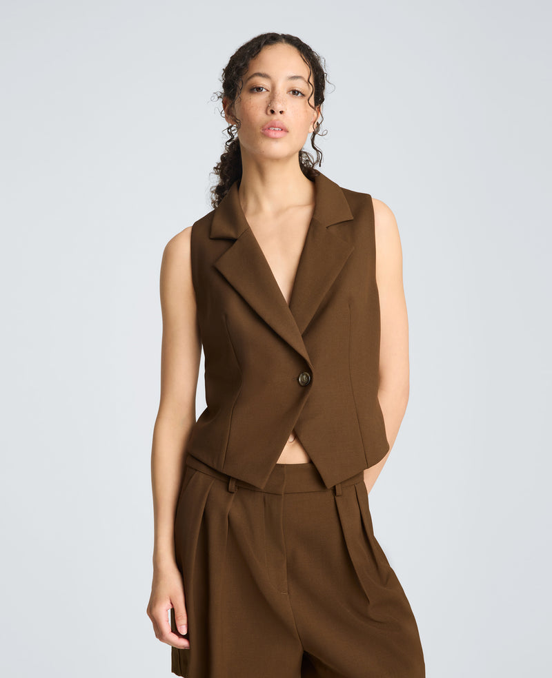 Kenneth Cole - Fitted One Button Notch Collar Vest WOMENS JACKET for Women