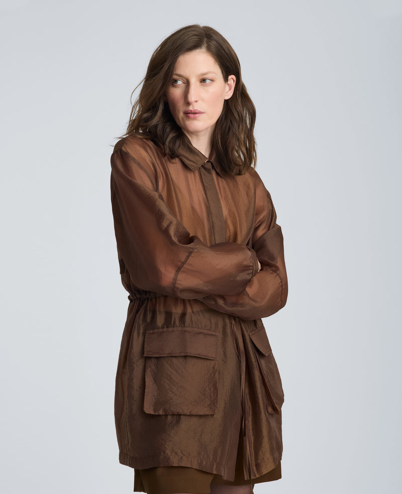 Kenneth Cole - Cinch Waist Shacket with Flap Pockets WOMENS JACKET for Women