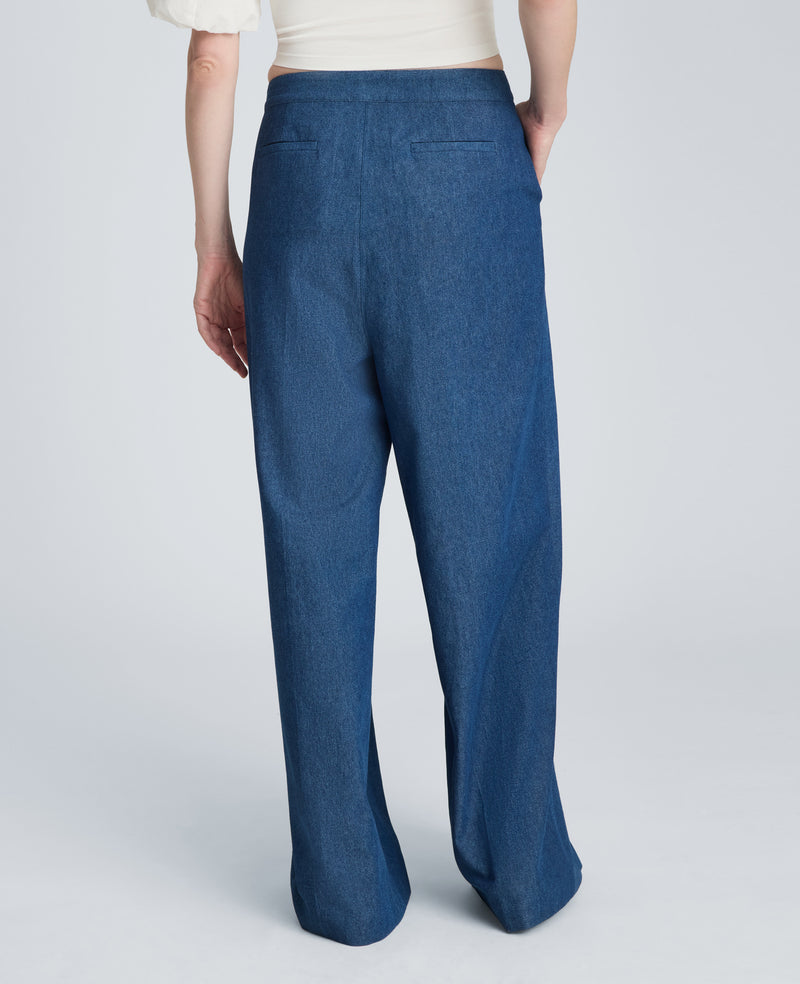 Kenneth Cole - High Rise Fly Front Triple Pleat Wide Denim Jean WOMENS DENIM for Women