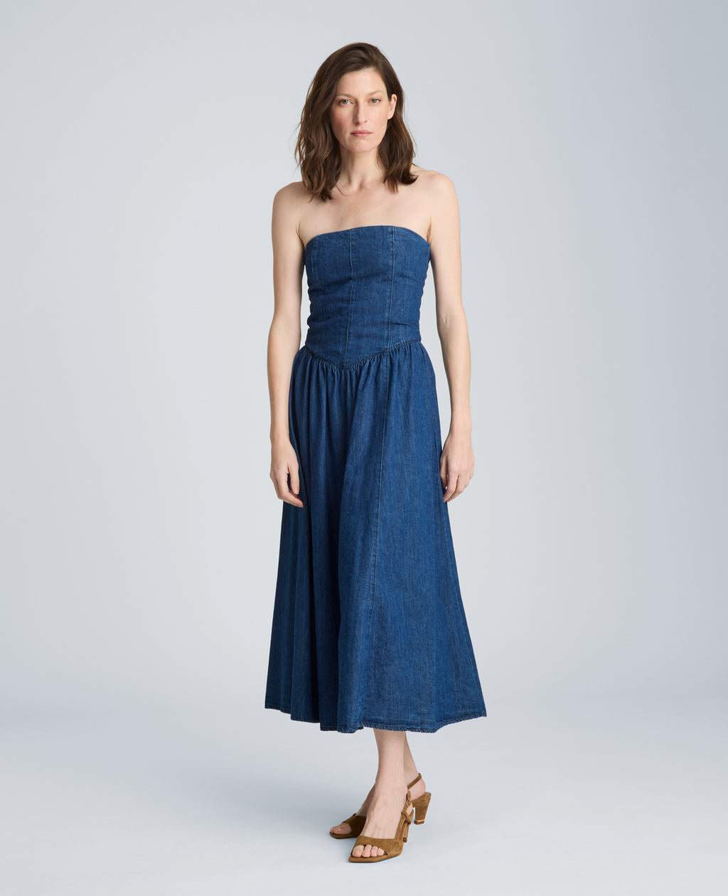 Kenneth Cole - Bustier Strapless Denim Dress WOMENS DENIM for Women 