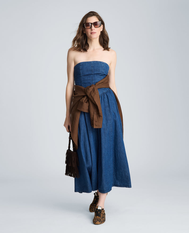 Bustier Strapless Denim Dress Bustier Strapless Denim Dress