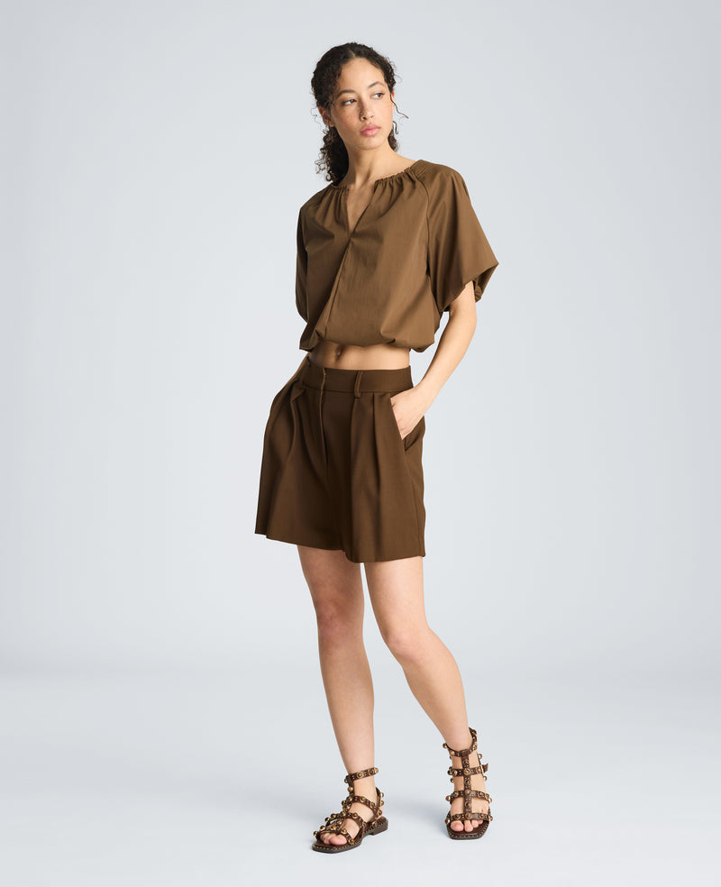 Kenneth Cole - High Rise Fly Front Pleated Short WOMENS SHORTS for Women
