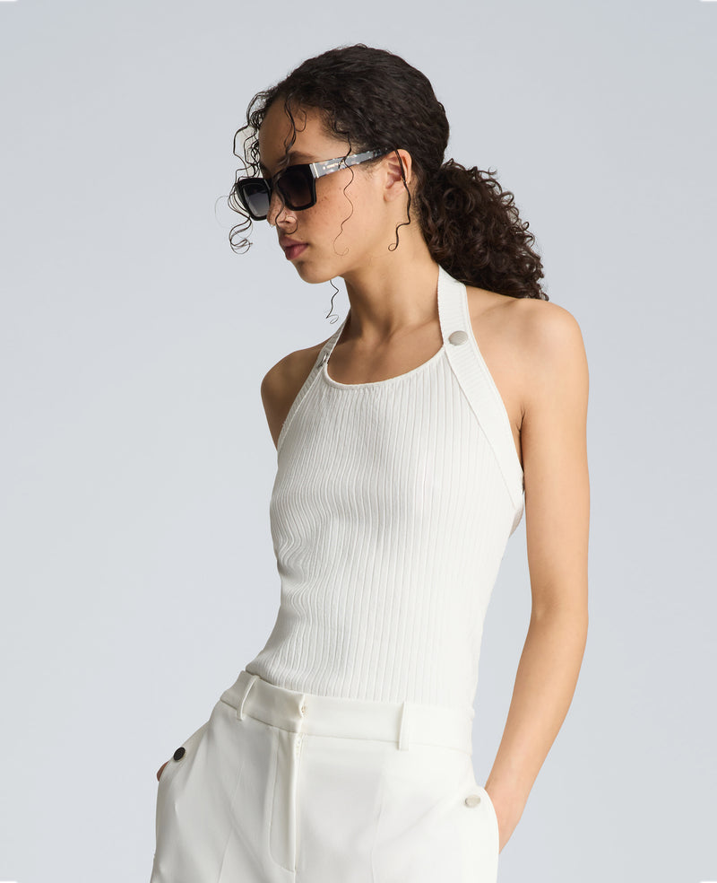 Kenneth Cole - Halter Neck Tank with Gromet Detail WOMENS SWEATER for Women