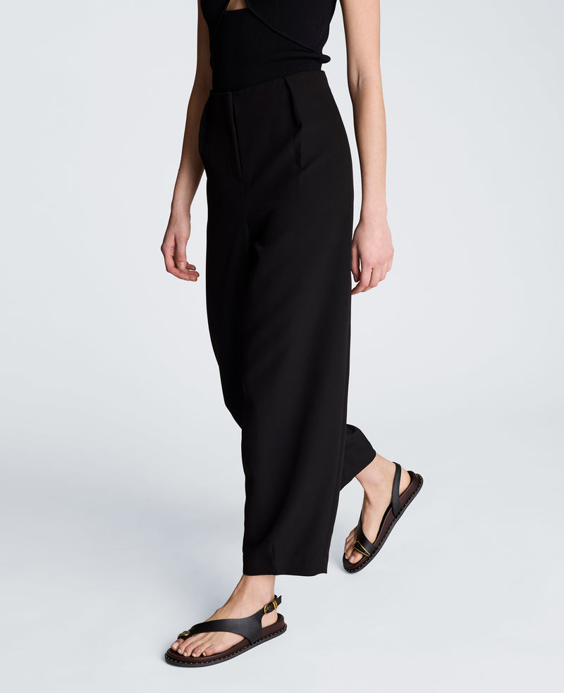 Kenneth Cole - Fly Front Tapered Leg High Waisted Pleated Pant WOMENS PANTS for Women