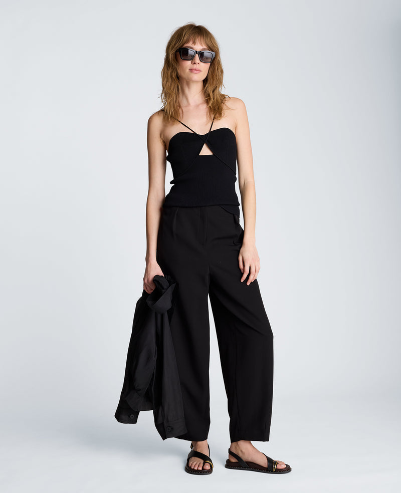 Kenneth Cole - Fly Front Tapered Leg High Waisted Pleated Pant WOMENS PANTS for Women