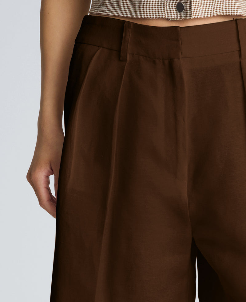 Kenneth Cole - Fly Front High Rise Pleated Bermuda Short WOMENS SHORTS for Women