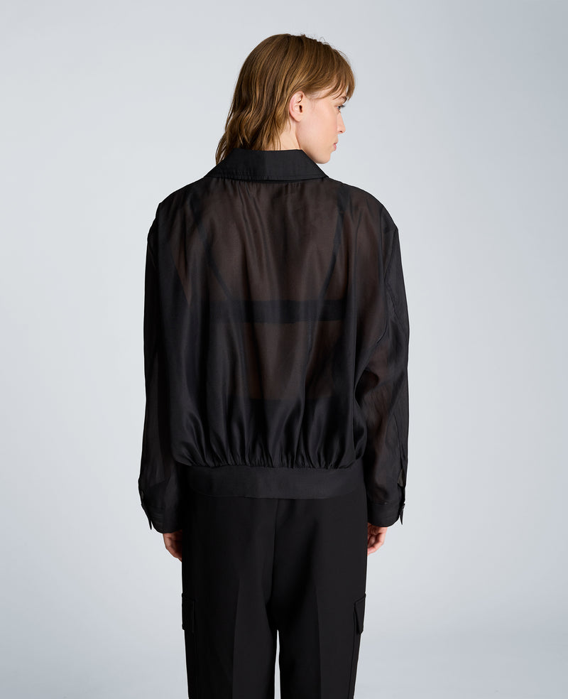 Kenneth Cole - Collared Sheer Bomber Jacket WOMENS JACKET for Women