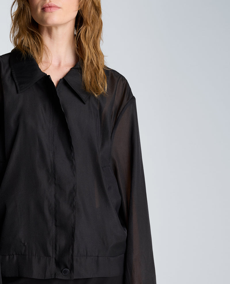 Kenneth Cole - Collared Sheer Bomber Jacket WOMENS JACKET for Women