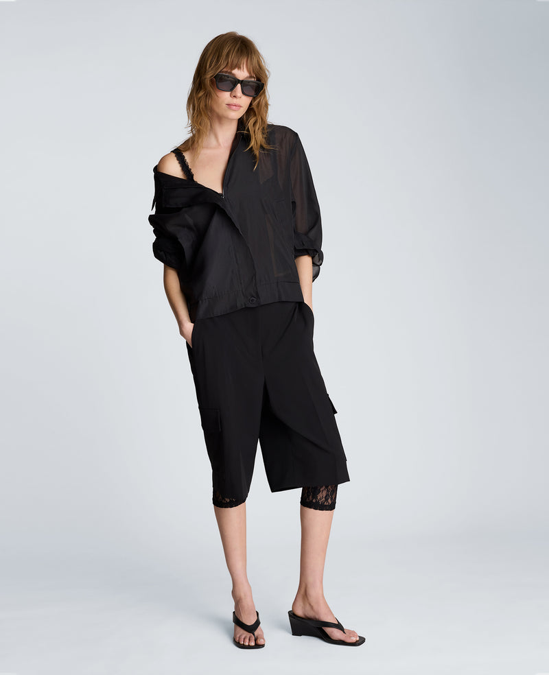 Kenneth Cole - Collared Sheer Bomber Jacket WOMENS JACKET for Women